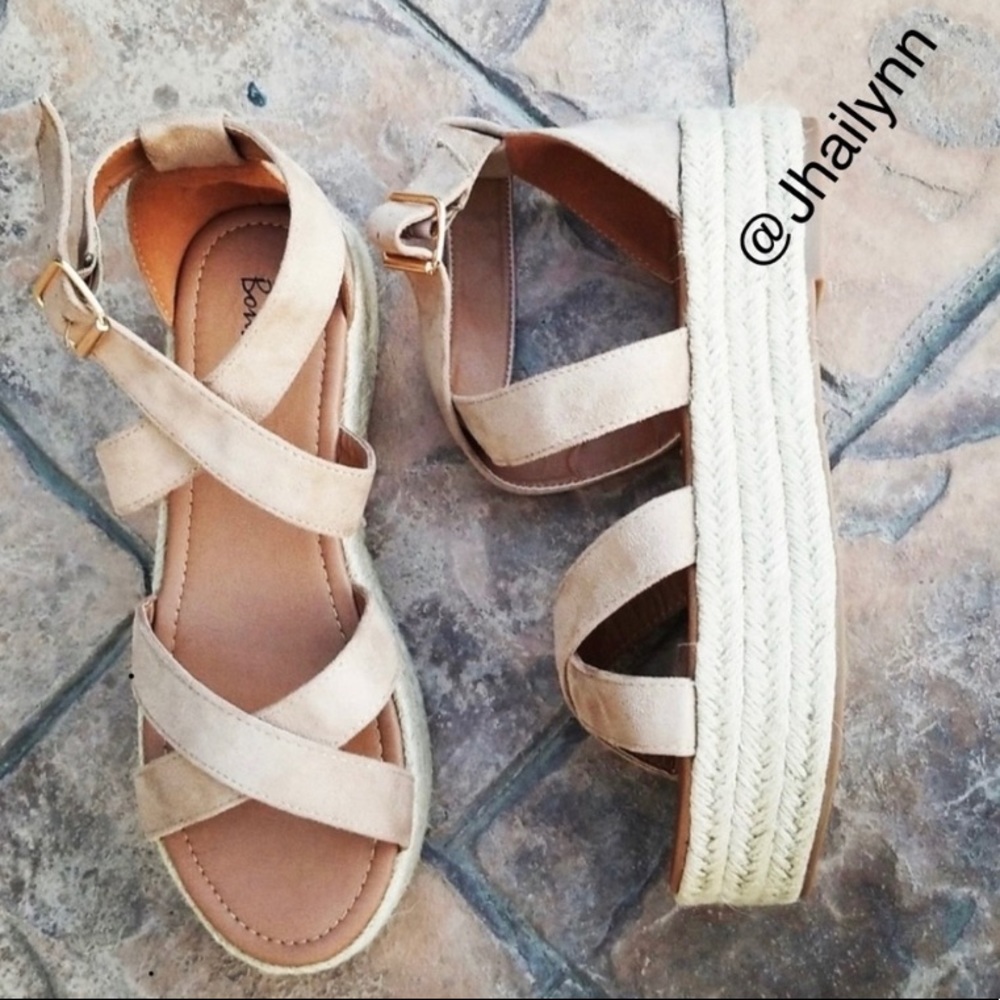 Espadrille Taupe Platform Wedge